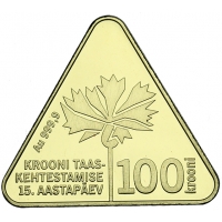 ESTONIA 2007 100 KROONI - 15TH ANNIVERSARY  REINTRODUKTION OF THE ESTONIAN KROON