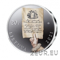 LITHUANIA 20 EURO 2021 - 230th Anniversary of the Constitution of 3 May and Mutual Pledge of the Commonwealth of the Two Nations - SILVER