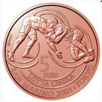 SAN MARINO 5 EURO 2021 - Victory in freestyle wrestling in Tokyo