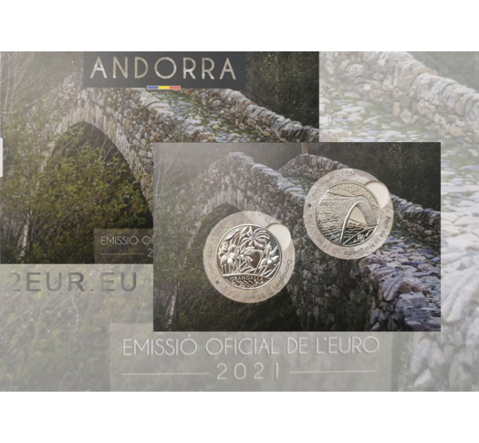 ANDORRA 1,25 EURO 2021 – Andorra kultuuripärand – Narcissus Poeticus – Margineda sild