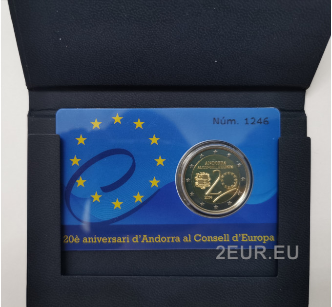Andorra 2 euro tõend 2014 - 20 aastat Euroopa Nõukogus