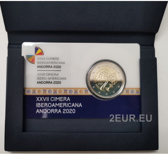 Andorra 2 euro tõend 2020 - Andorra Ibero-Ameerika 27. tippkohtumine  