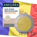Andorra 2 euro BU mündikaart 2020 - Andorra Ibero-Ameerika 27. tippkohtumine