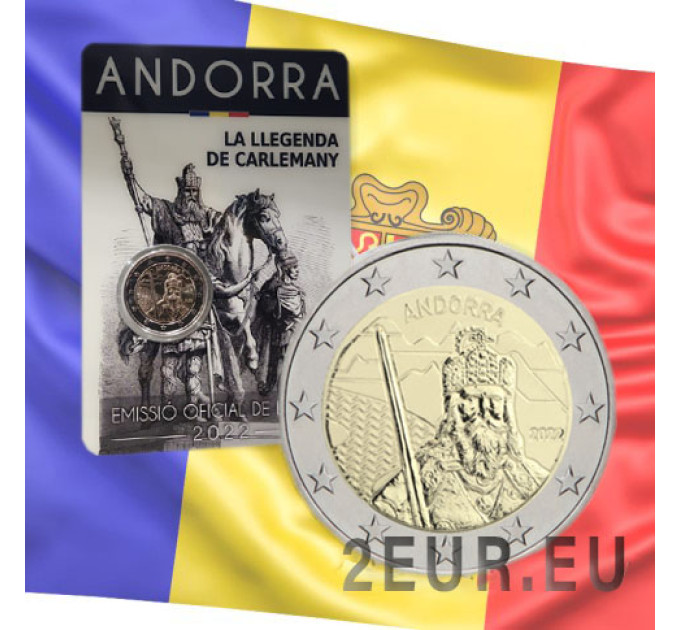Andorra 2 euro BU mündikaart 2022 – Legend Karl Suurest