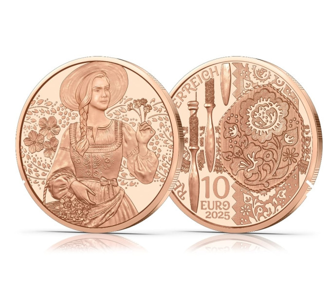 Austria 10-eurone münt 2025 – Aufdirndln – Linane