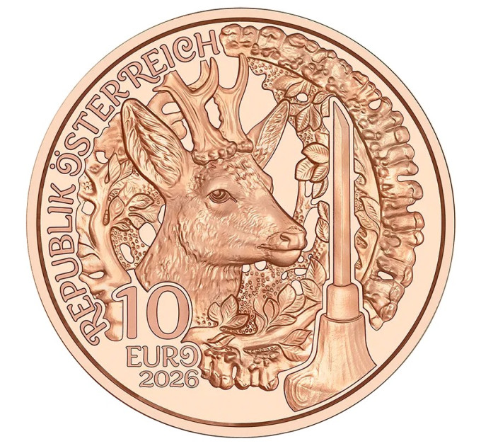 Austria 10 euro coin 2026 - Aufdirndln – Anpirschen - Horn