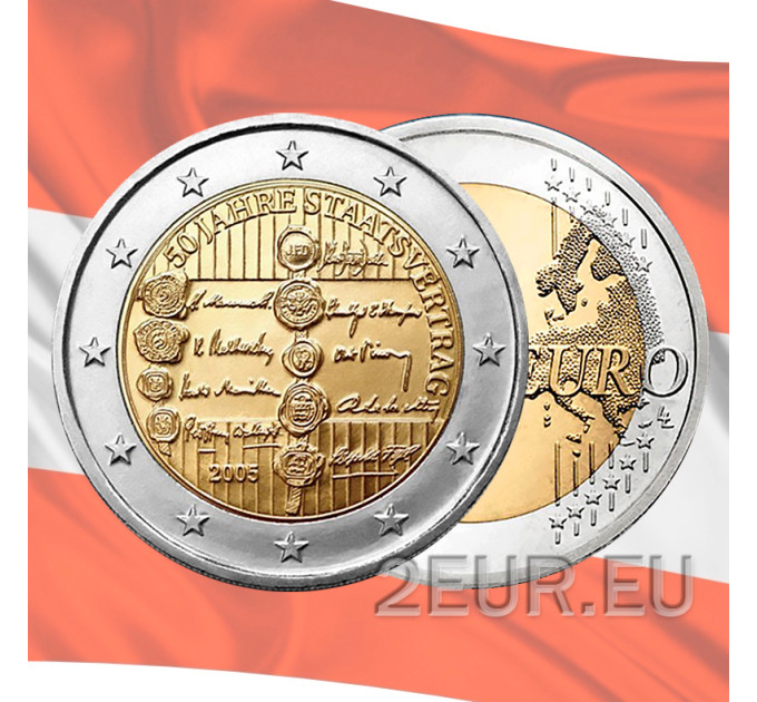 Austria 2 eurot UNC 2005 – 50-aastane riigileping
