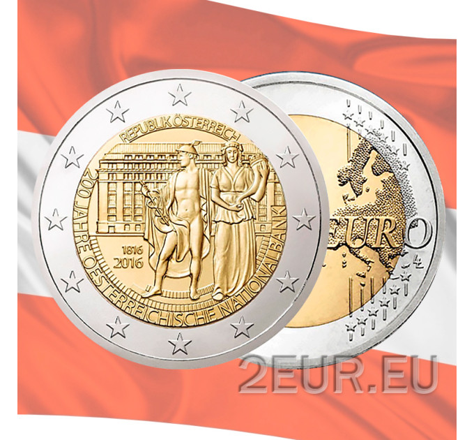 Austria 2 eurot UNC 2016 – Austria keskpanga asutamise 200. aastapäev