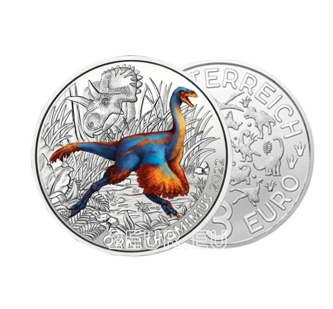Austria 3-eurone münt 2022-3 – Swift Ornithomimus