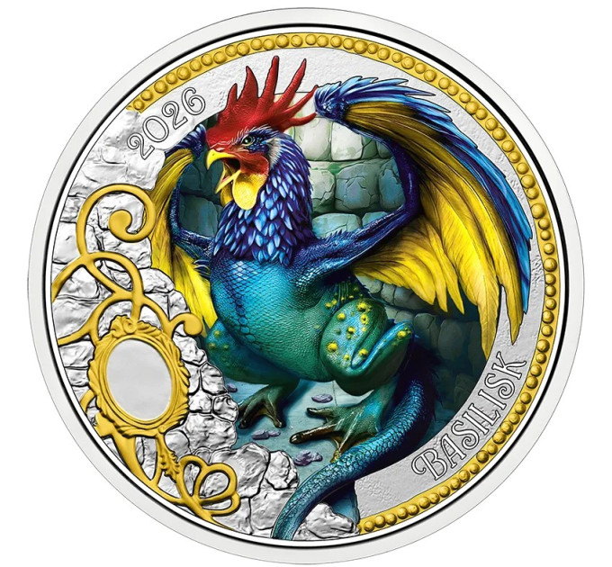 Австрия 3 euro 2026 - Мифические существа - Василиск