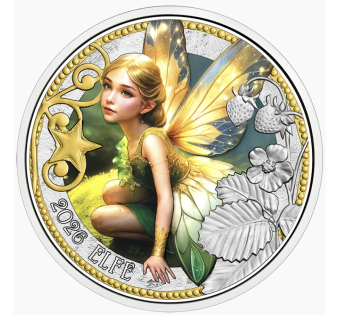 Austria 3 euro coin 2026 - Mythical creatures - The Elf