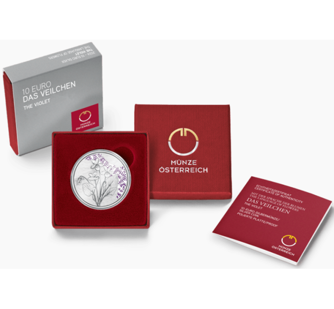 Austria 10-eurone Hõbemünt Proof 2024 - Violetne