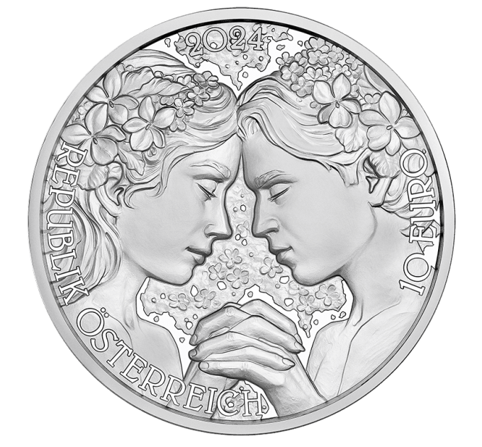 Austria 10-eurone Hõbemünt Proof 2024 - Violetne