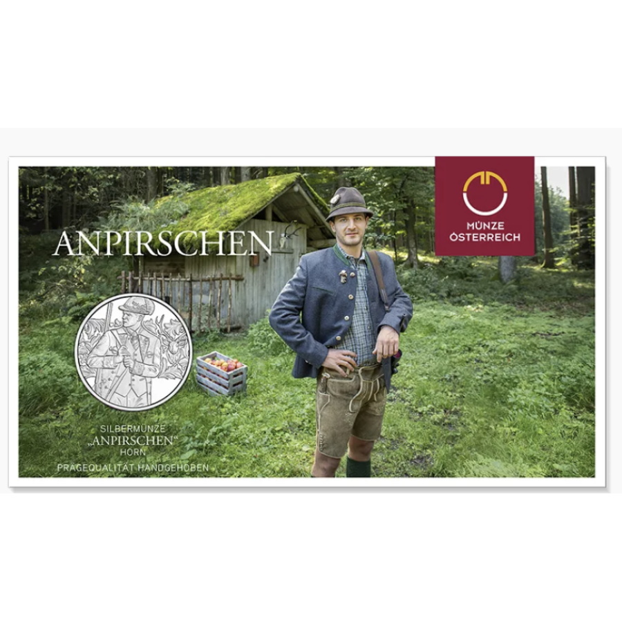 Austria 10-eurone Hõbemünt 2026 - Aufdirndln – Anpirschen-Horn Austria 10-eurone Hõbemünt 2026 - Aufdirndln – Anpirschen-Horn