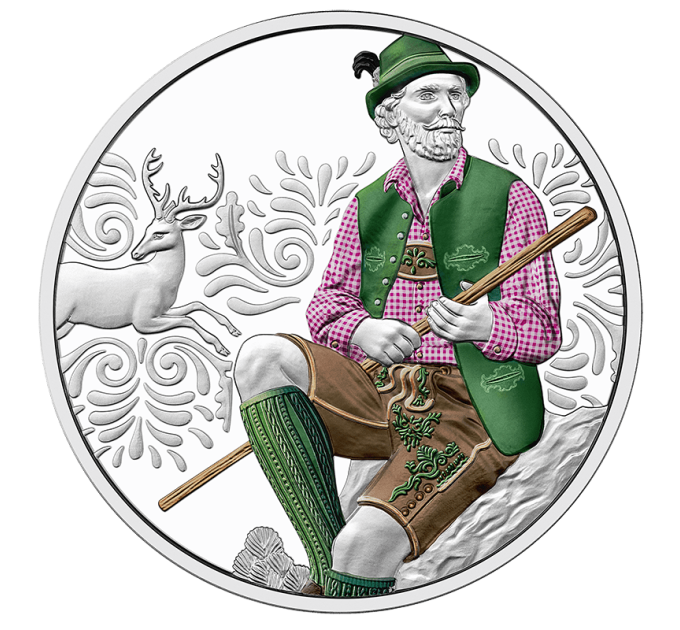 Austria 10-eurone Hõbemünt Proof 2025 - Aufdirndln – Nahk