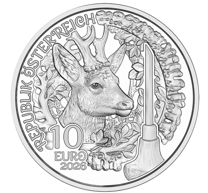 Austria 10 euro Silver coin Proof 2026 - Aufdirndln – Anpirschen - Horn