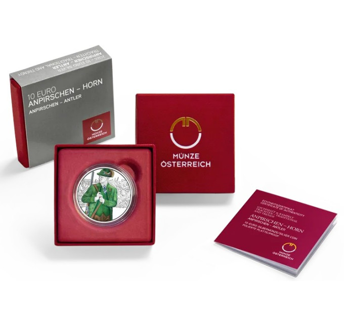 Austria 10 euro Silver coin Proof 2026 - Aufdirndln – Anpirschen - Horn