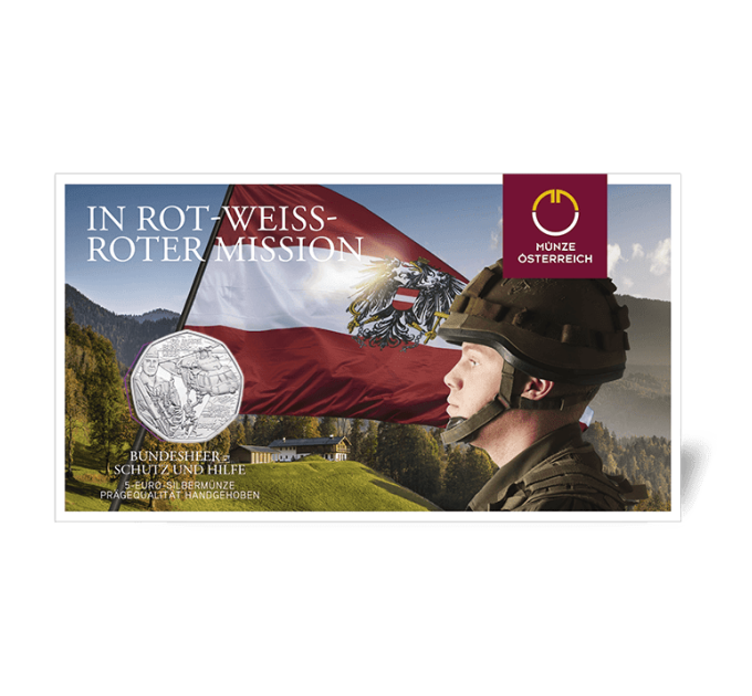 Austria 5 eurot Hõbemünt 2015 – Austria relvajõud