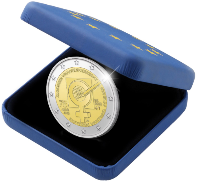 Belgia 2 eurot proof 2023 – 75 aastat üldist valimisõigust naistele Belgias