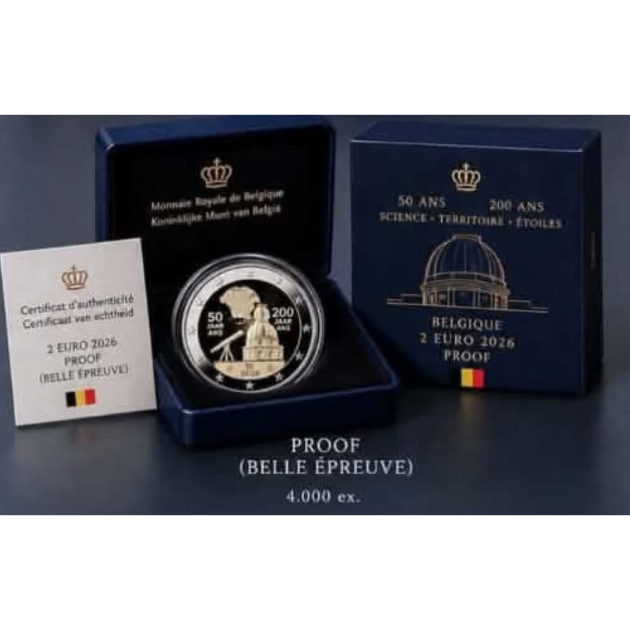 Belgia 2 eurot proof 2026 – National Geographic Institute (NGI)