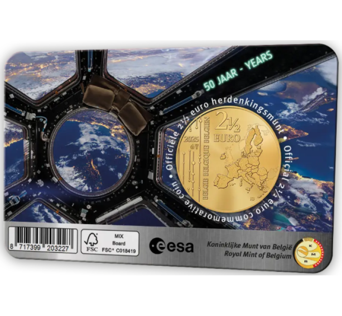 Belgium 2,5 euro BU 2025 - 50 years of the European Space Agency - FR