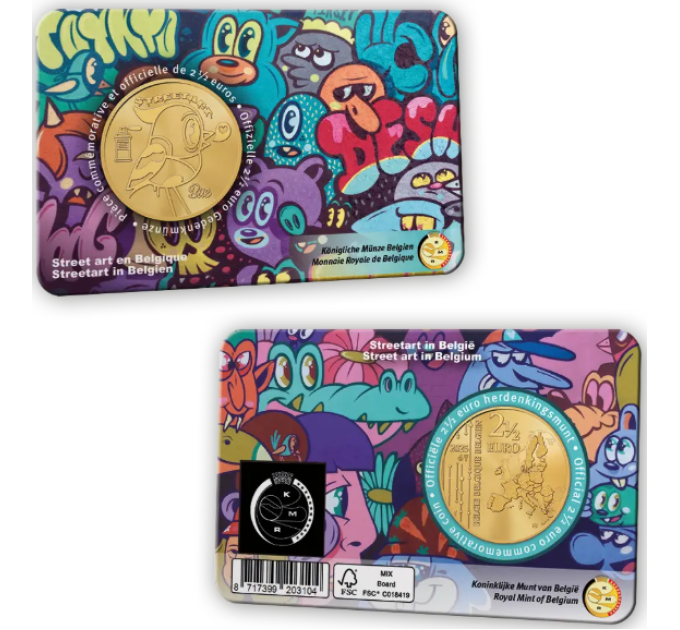Belgia 2,5 euro BU 2025 – Tänavakunst Belgias – NL+FR