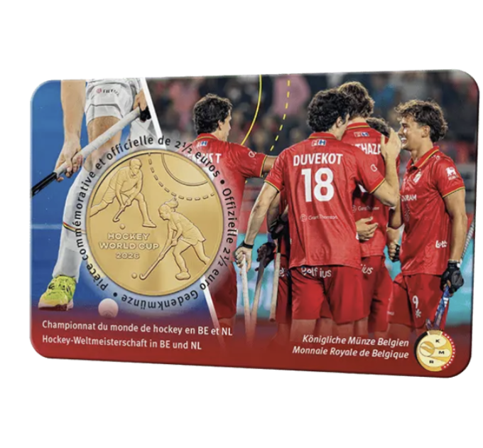 Бельгия 2,5 евро, BU 2026 - Чемпионат мира по хоккею в Бельгии и Нидерландах