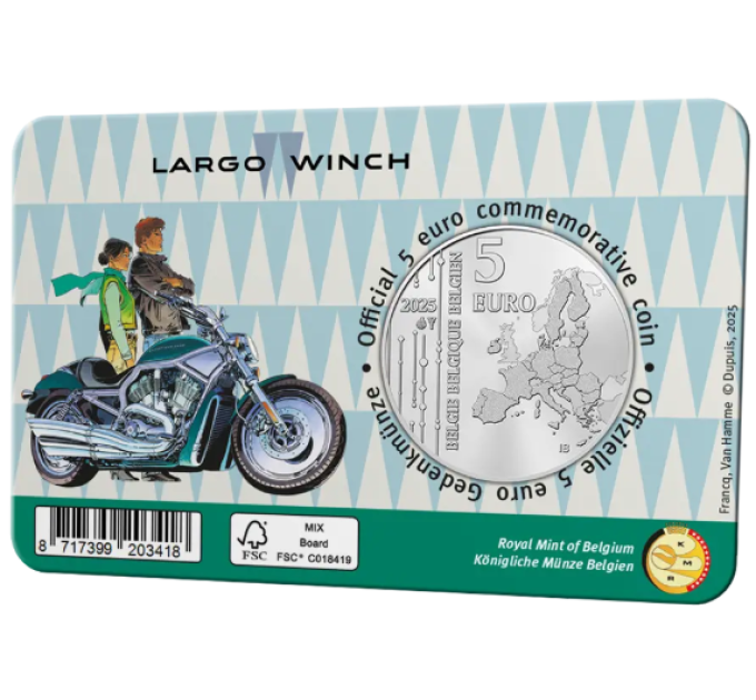Belgia 5 euro BU 2025 – Largo Winch - Värv