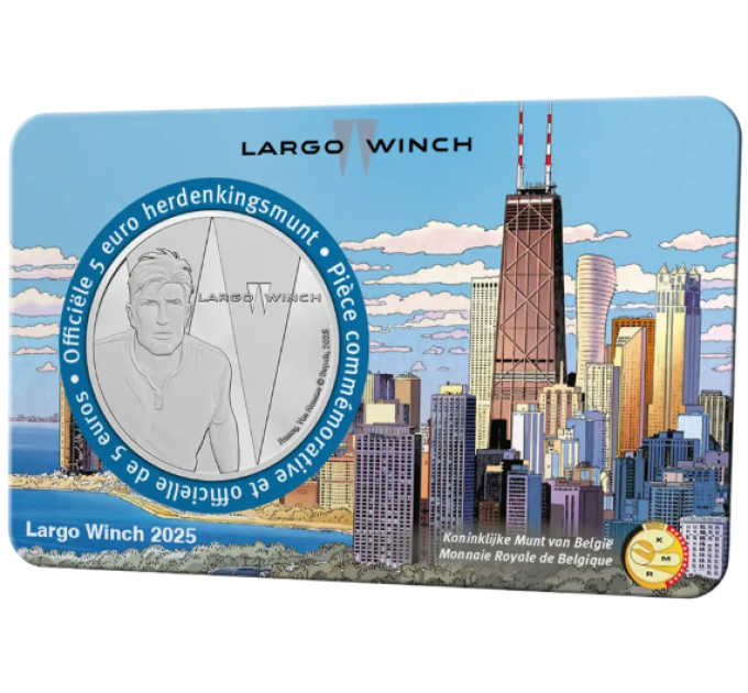 Belgia 5 euro BU 2025 – Largo Winch - reljeefi