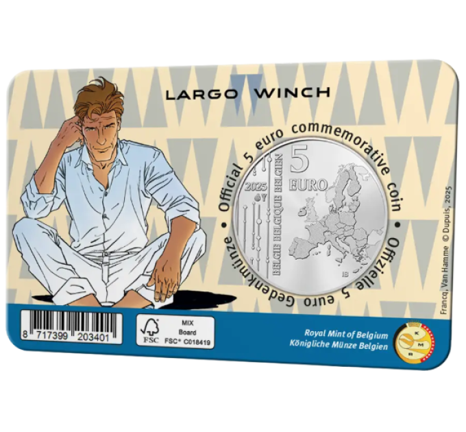 Belgia 5 euro BU 2025 – Largo Winch - reljeefi