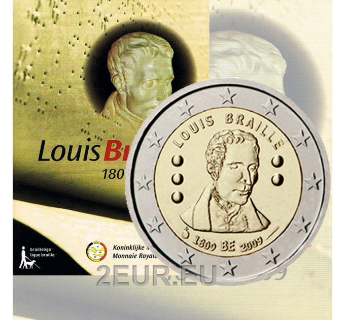 Belgia 2 euro BU 2009 - Louis Braille 