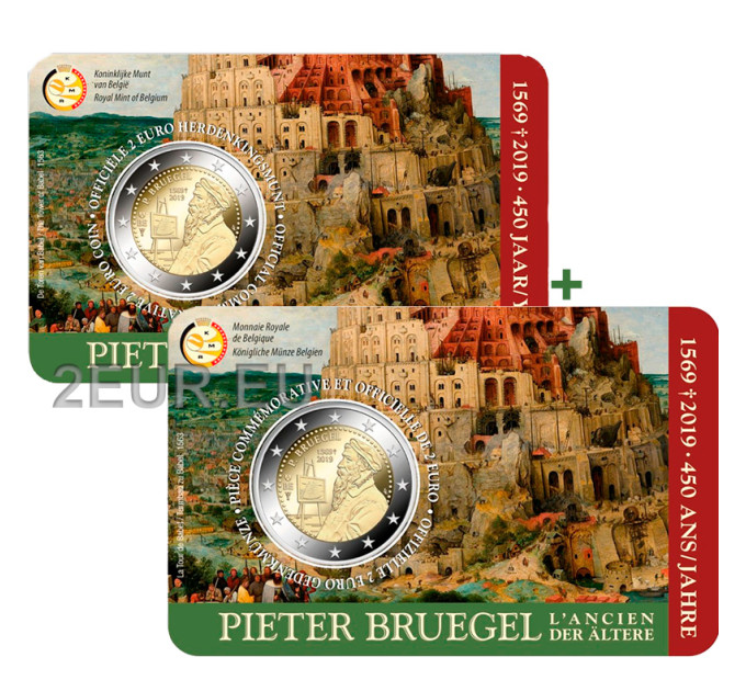 Belgia 2 euro BU 2019 – Pieter Bruegeli vanema 450. surma-aastapäev - NL+FR 