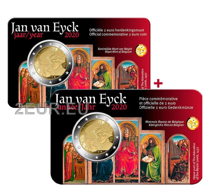 Belgia 2 euro BU 2020 – Jan van Eyck - NL+FR