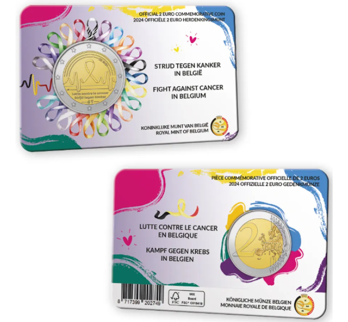 Belgia 2 euro BU 2024 – Võitlus vähi vastu – NL+FR