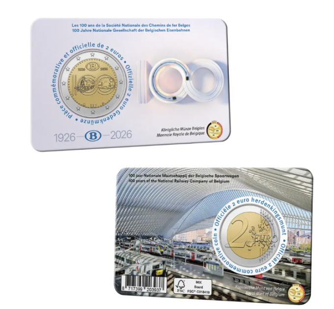 Belgia 2 euro BU 2026 – 100 aastat NMBS-i - FR + NL