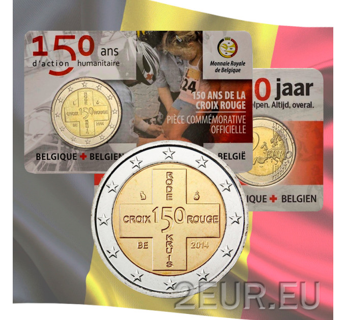 Belgia 2 euro BU 2014 - 150 aastat Belgia Punase Risti - FR 