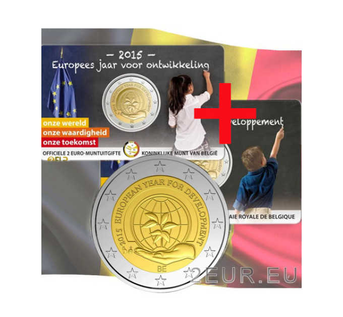  Belgia 2 eurot BU 2015 – Euroopa arenguaasta – NL+FR 
