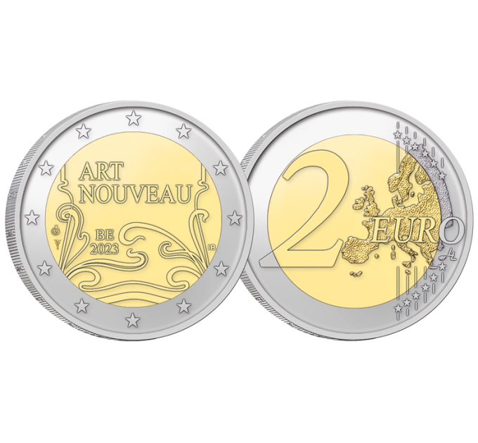 Belgia 2 euro UNC 2023 – Art Nouveau Brüsselis 