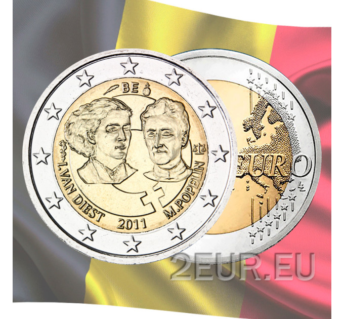Belgia 2 euro UNC 2011 - 100-aastane rahvusvaheline naistepäev 