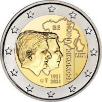 Belgium 2 euro UNC 2021 - 100th anniversary of the Belgium - Luxembourg Economic Union (BLEU) 