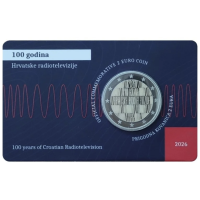 Хорватия 2 евро BU 2026 – 100 лет хорватскому радио и телевидению
