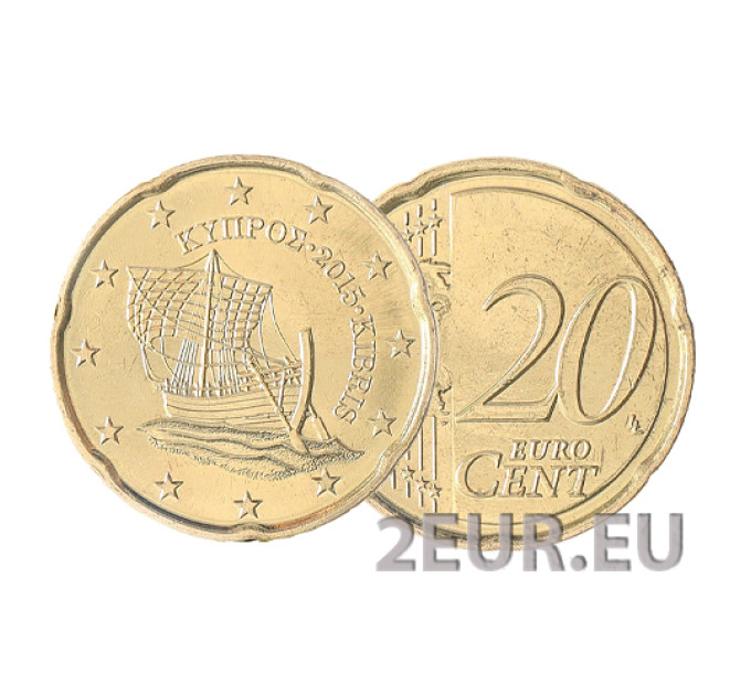 Küpros 20 senti UNC 2015