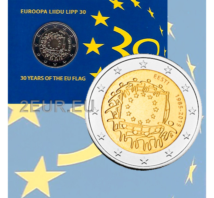  Eesti 2 eurot BU 2015 - 30 aastat EL lippu 