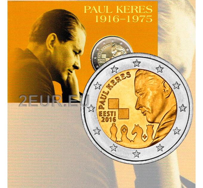 Eesti 2 eurot BU 2016 - 100 aastat Paul Kerese sünnist 