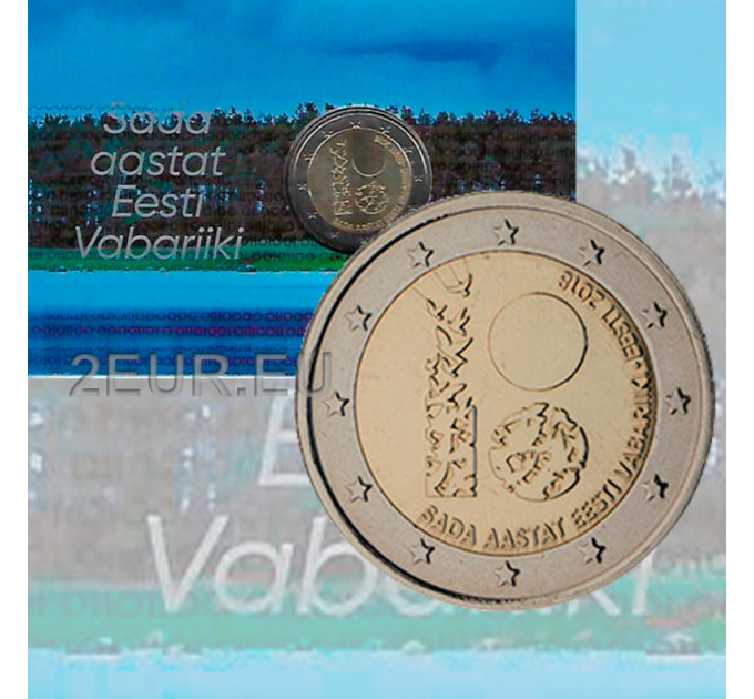 Eesti 2 eurot BU 2018 - Eesti Vabariigi 100. aastapäev