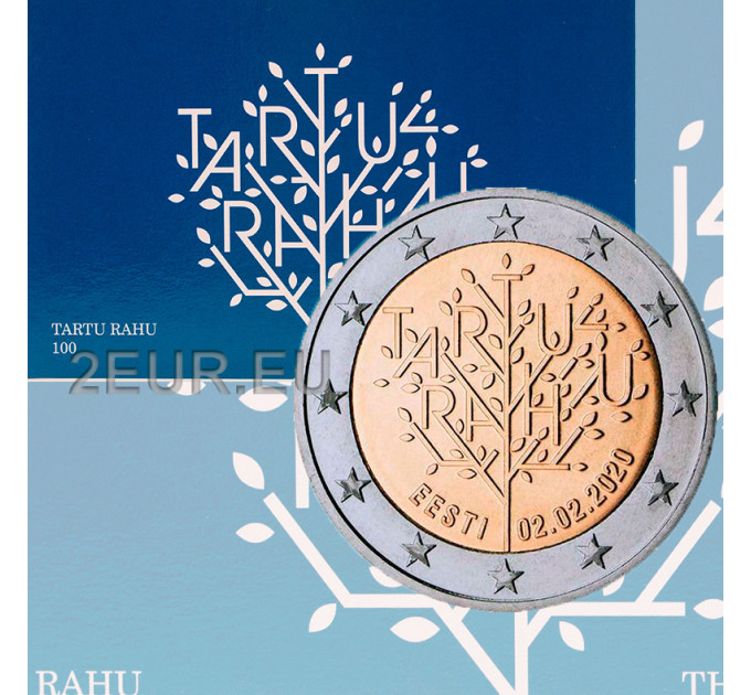 Eesti 2 eurot BU 2020 - 100. AASTAPÄEV RSFSRi JA EESTI VAHEL TARTU RAHULEPPE sõlmimisest 