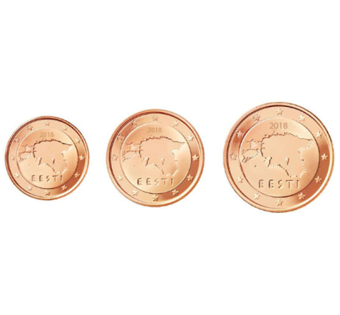 Eesti 1,2,5 Cent UNC 2017