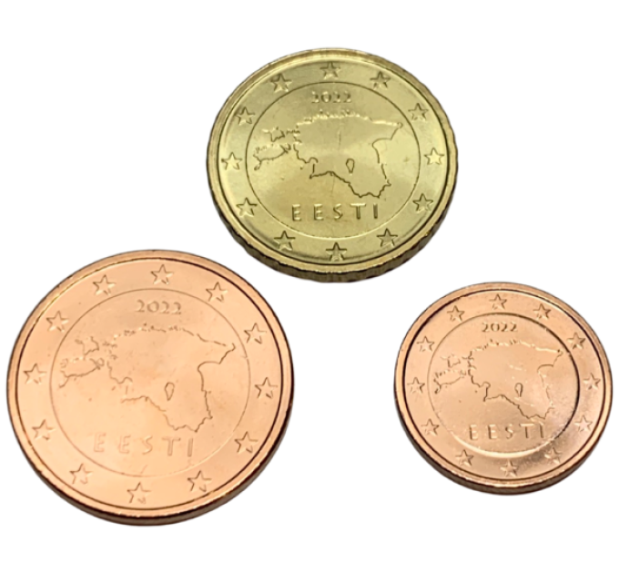 Eesti 1,5,10 Cent UNC 2022