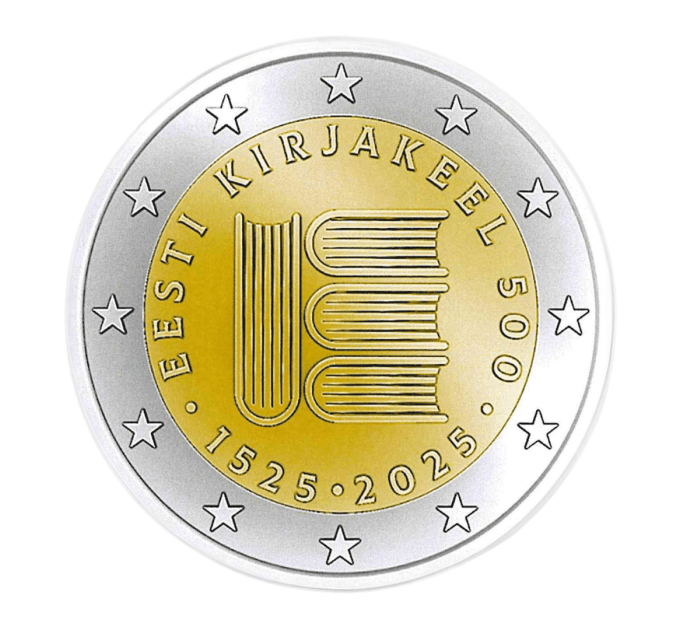 Eesti 2 eurot UNC 2025 - 500 aastat eesti kirjakeelt