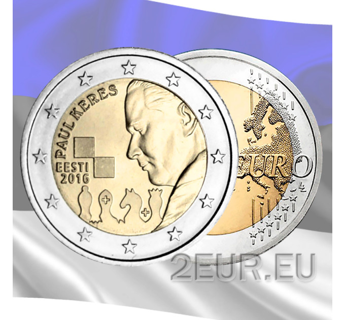Eesti 2 eurot UNC 2016 - 100 aastat Paul Kerese sünnist